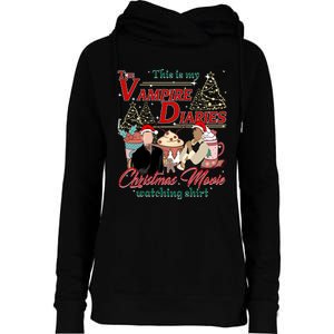 This Is My The Vampire Christmas Movie Watching Stefan And Damon Salv Womens Funnel Neck Pullover Hood