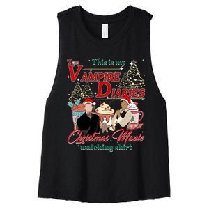 This Is My The Vampire Christmas Movie Watching Stefan And Damon Salv Women's Racerback Cropped Tank