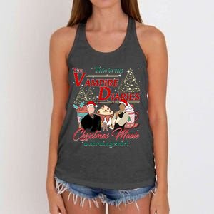 This Is My The Vampire Christmas Movie Watching Stefan And Damon Salv Women's Knotted Racerback Tank