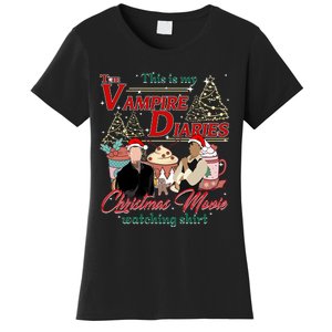 This Is My The Vampire Christmas Movie Watching Stefan And Damon Salv Women's T-Shirt