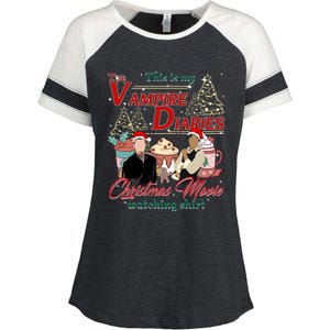 This Is My The Vampire Christmas Movie Watching Stefan And Damon Salv Enza Ladies Jersey Colorblock Tee