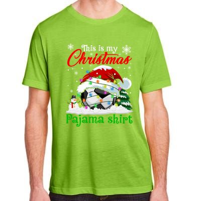 This Is My Christmas Pajama Xmas Lights Soccer Ball Lover Gift Adult ChromaSoft Performance T-Shirt