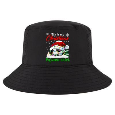 This Is My Christmas Pajama Xmas Lights Soccer Ball Lover Gift Cool Comfort Performance Bucket Hat