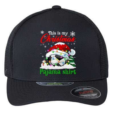 This Is My Christmas Pajama Xmas Lights Soccer Ball Lover Gift Flexfit Unipanel Trucker Cap