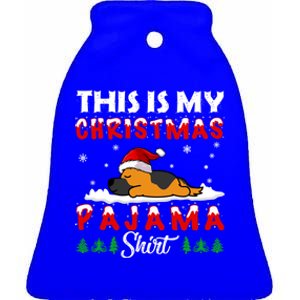 This Is My Christmas Pajama Ger Shepherd Dog Funny Xmas Cute Gift Ceramic Bell Ornament