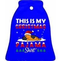 This Is My Christmas Pajama Ger Shepherd Dog Funny Xmas Cute Gift Ceramic Bell Ornament