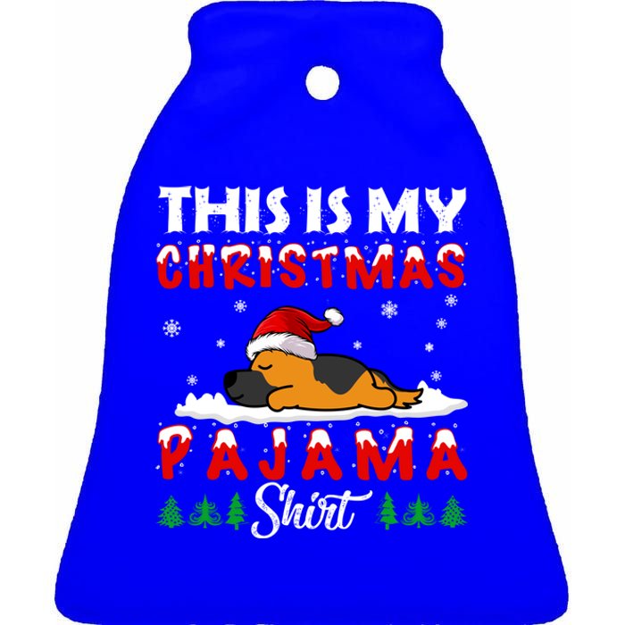 This Is My Christmas Pajama Ger Shepherd Dog Funny Xmas Cute Gift Ceramic Bell Ornament