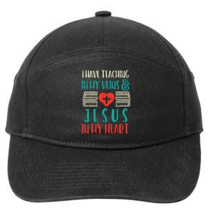 Teaching In My Veins Jesus In My Heart God Christian Teacher 7-Panel Snapback Hat