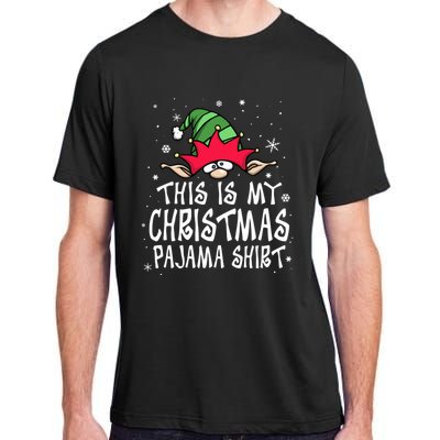 This Is My Christmas Pajama Funny Christmas Elf Adult ChromaSoft Performance T-Shirt