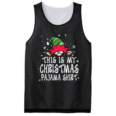 This Is My Christmas Pajama Funny Christmas Elf Mesh Reversible Basketball Jersey Tank