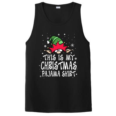 This Is My Christmas Pajama Funny Christmas Elf PosiCharge Competitor Tank