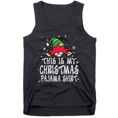 This Is My Christmas Pajama Funny Christmas Elf Tank Top