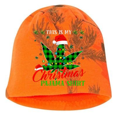 This Is My Christmas Pajama Weed Marijuana Kati - Camo Knit Beanie