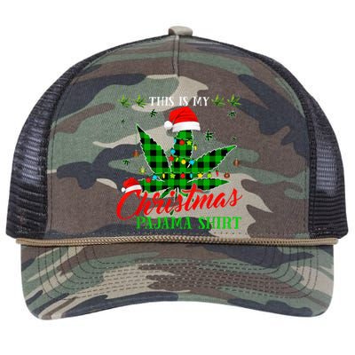 This Is My Christmas Pajama Weed Marijuana Retro Rope Trucker Hat Cap