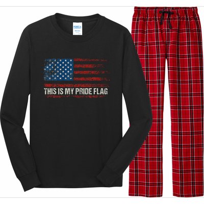 This Is My Pride Flag USA American 4th Of July Vintage Long Sleeve Pajama Set