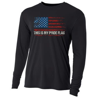 This Is My Pride Flag USA American 4th Of July Vintage Cooling Performance Long Sleeve Crew