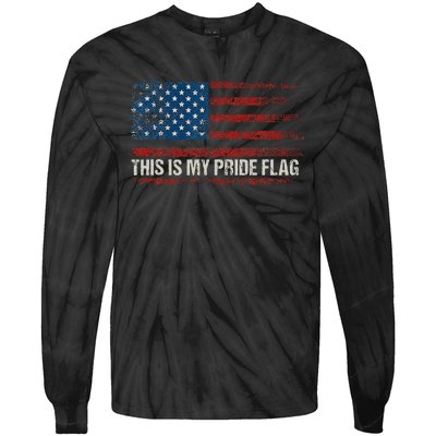 This Is My Pride Flag USA American 4th Of July Vintage Tie-Dye Long Sleeve Shirt