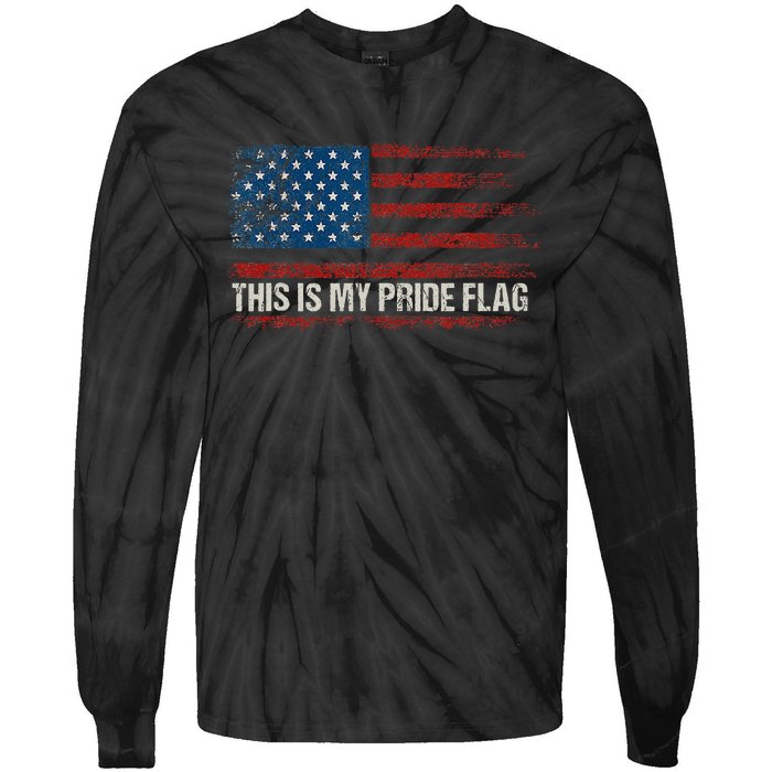 This Is My Pride Flag USA American 4th Of July Vintage Tie-Dye Long Sleeve Shirt