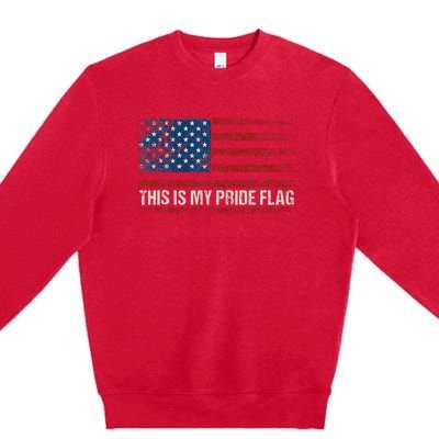 This Is My Pride Flag USA American 4th Of July Vintage Premium Crewneck Sweatshirt