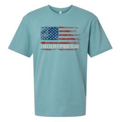 This Is My Pride Flag USA American 4th Of July Vintage Sueded Cloud Jersey T-Shirt