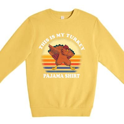 This Is My Turkey Pajama Thanksgiving Gobble Premium Crewneck Sweatshirt