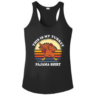 This Is My Turkey Pajama Thanksgiving Gobble Ladies PosiCharge Competitor Racerback Tank