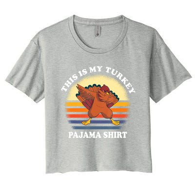 This Is My Turkey Pajama Thanksgiving Gobble Women's Crop Top Tee