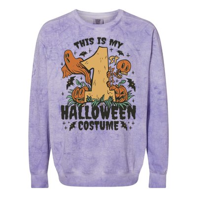 This Is My First Halloween Costume Spooky Colorblast Crewneck Sweatshirt