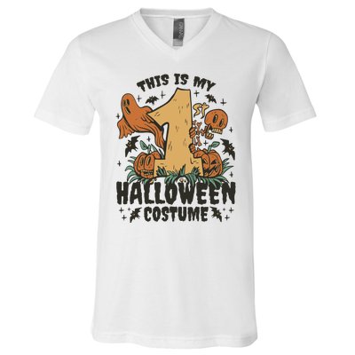 This Is My First Halloween Costume Spooky V-Neck T-Shirt