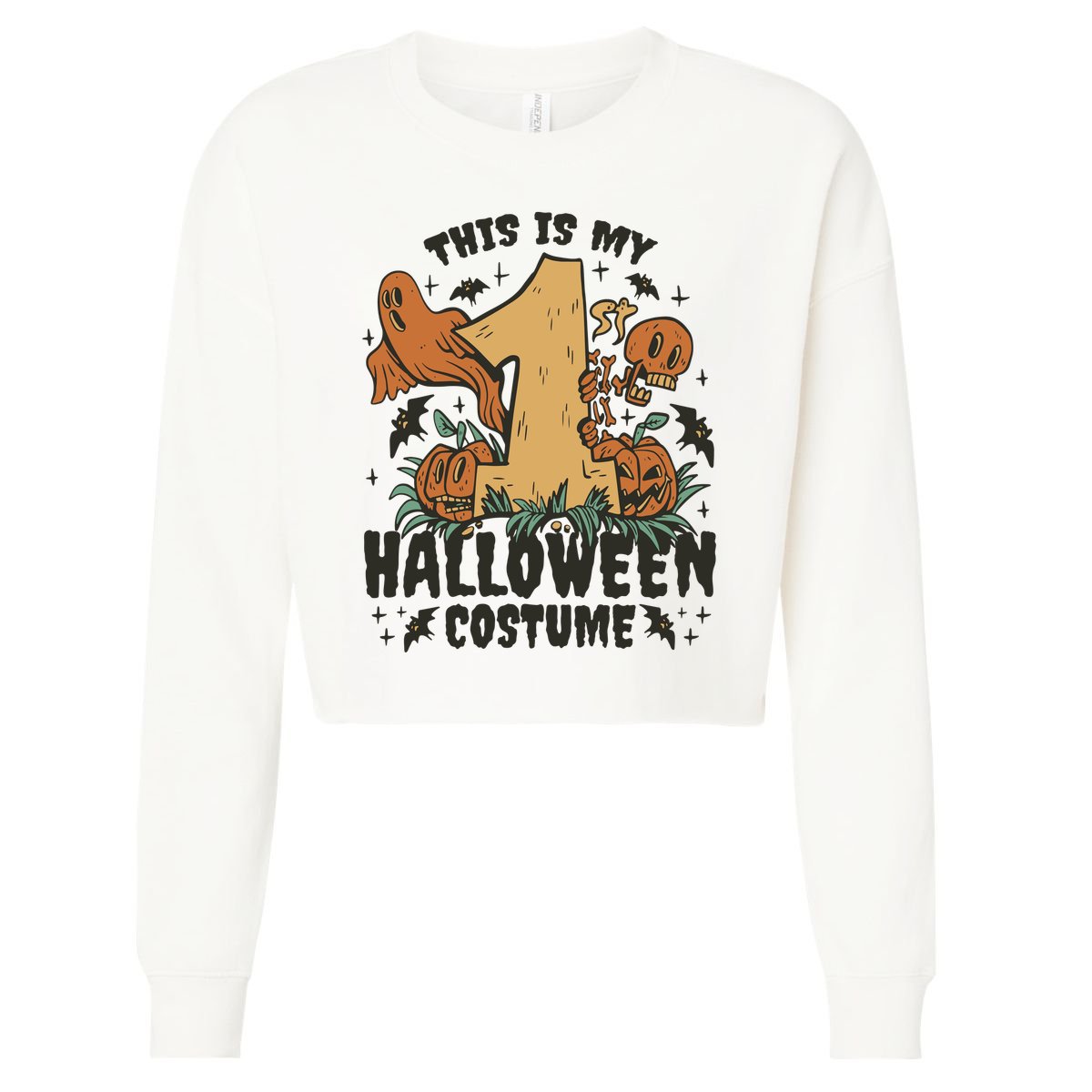 This Is My First Halloween Costume Spooky Cropped Pullover Crew