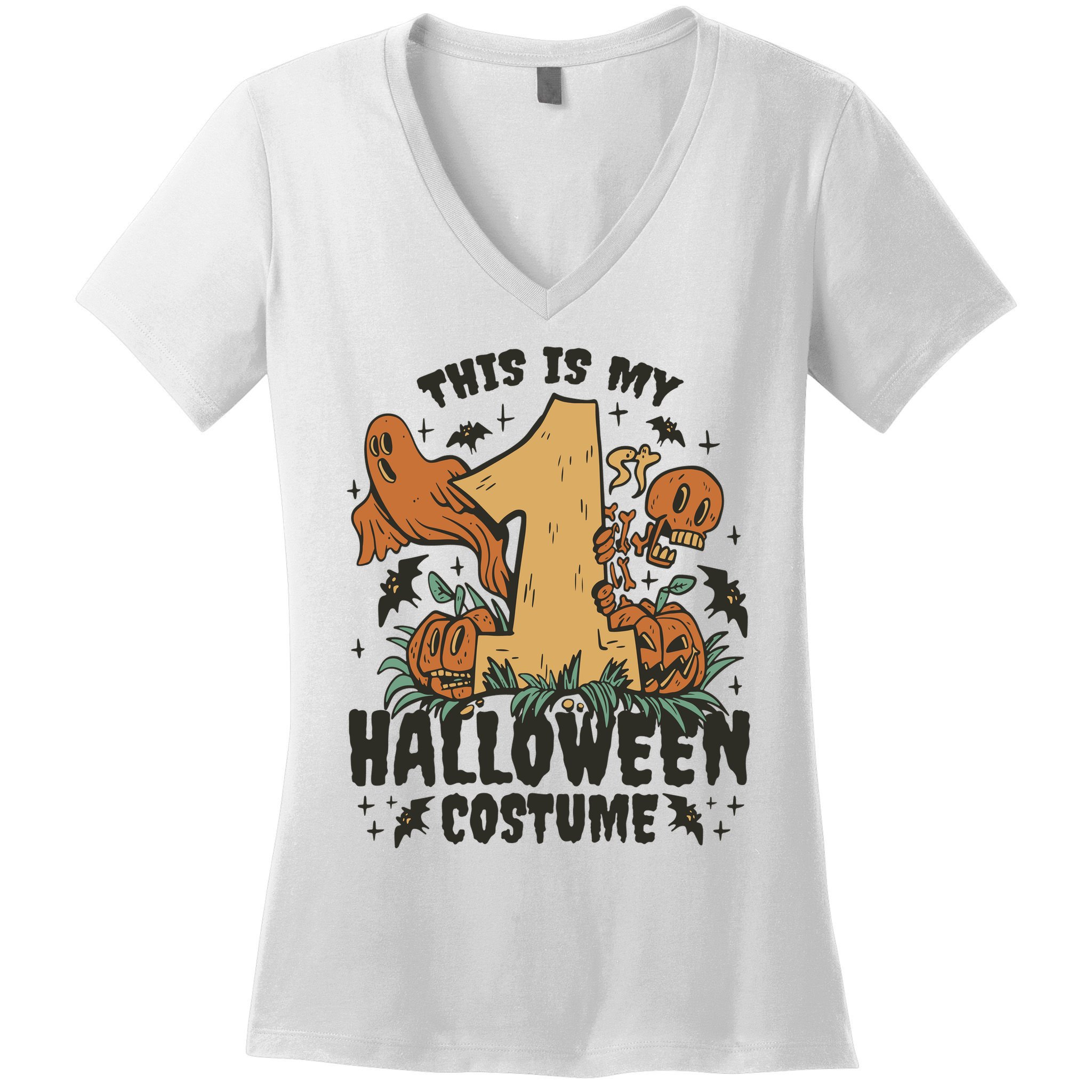 This Is My First Halloween Costume Spooky Women's V-Neck T-Shirt