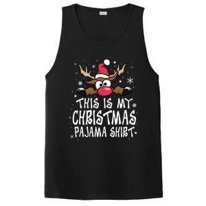 This Is My Christmas Pajama Funny Christmas Reindeer PosiCharge Competitor Tank