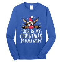 This Is My Christmas Pajama Funny Christmas Reindeer Long Sleeve Shirt