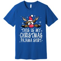 This Is My Christmas Pajama Funny Christmas Reindeer Premium T-Shirt