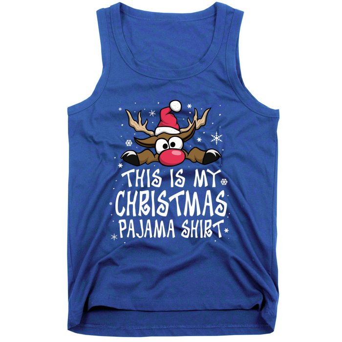 This Is My Christmas Pajama Funny Christmas Reindeer Tank Top