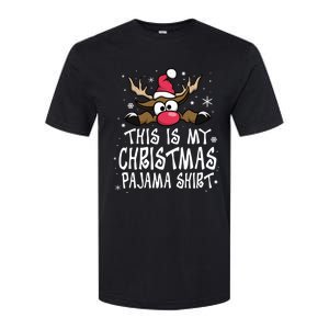 This Is My Christmas Pajama Funny Christmas Reindeer Softstyle CVC T-Shirt