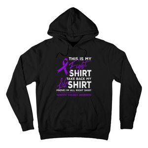 This Is My Fight Domestic Violence Awareness Purple Ribbon Hoodie