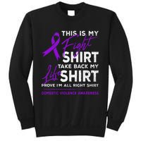 This Is My Fight Domestic Violence Awareness Purple Ribbon Sweatshirt