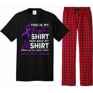 This Is My Fight Domestic Violence Awareness Purple Ribbon Pajama Set