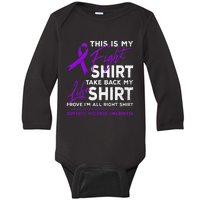 This Is My Fight Domestic Violence Awareness Purple Ribbon Baby Long Sleeve Bodysuit