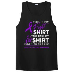 This Is My Fight Domestic Violence Awareness Purple Ribbon PosiCharge Competitor Tank