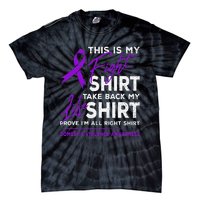 This Is My Fight Domestic Violence Awareness Purple Ribbon Tie-Dye T-Shirt