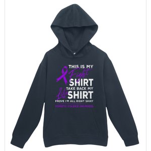 This Is My Fight Domestic Violence Awareness Purple Ribbon Urban Pullover Hoodie