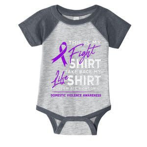 This Is My Fight Domestic Violence Awareness Purple Ribbon Infant Baby Jersey Bodysuit