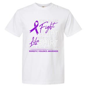 This Is My Fight Domestic Violence Awareness Purple Ribbon Garment-Dyed Heavyweight T-Shirt