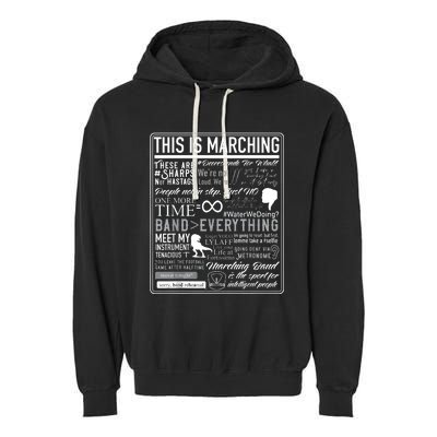 This Is Marching Band Funny Marching Band Sayings Memes Garment-Dyed Fleece Hoodie