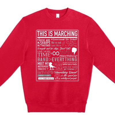 This Is Marching Band Funny Marching Band Sayings Memes Premium Crewneck Sweatshirt