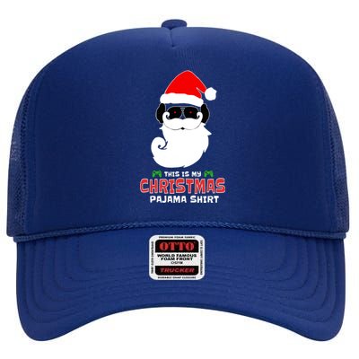 This Is My Christmas Pajama Funny Gamer Video Game Santa High Crown Mesh Back Trucker Hat