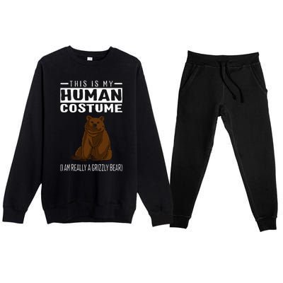 This Is My Human Costume IM Really A Grizzly Bear Premium Crewneck Sweatsuit Set