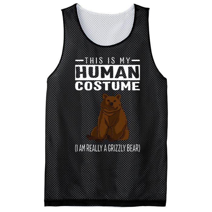 This Is My Human Costume IM Really A Grizzly Bear Mesh Reversible Basketball Jersey Tank